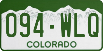 CO license plate 094WLQ