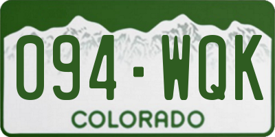 CO license plate 094WQK