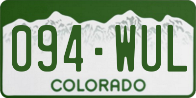 CO license plate 094WUL