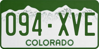 CO license plate 094XVE