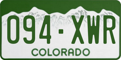CO license plate 094XWR