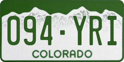 CO license plate 094YRI