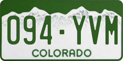 CO license plate 094YVM