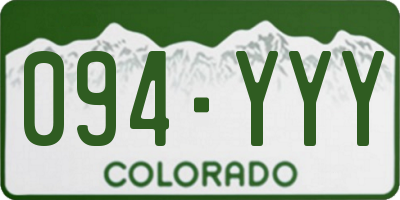 CO license plate 094YYY