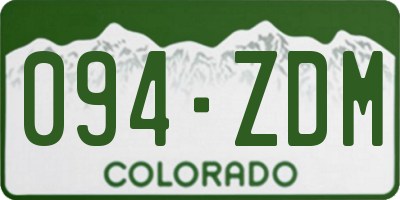 CO license plate 094ZDM
