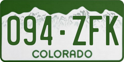 CO license plate 094ZFK