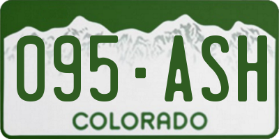 CO license plate 095ASH