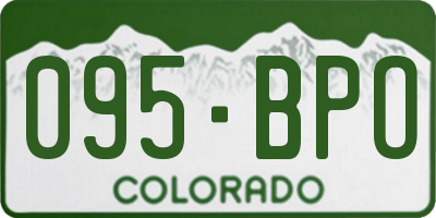 CO license plate 095BPO