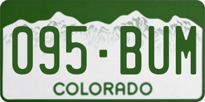 CO license plate 095BUM