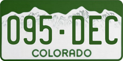 CO license plate 095DEC