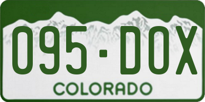 CO license plate 095DOX