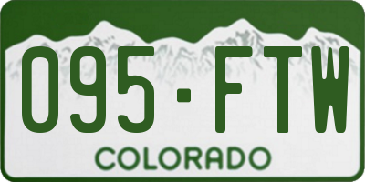 CO license plate 095FTW