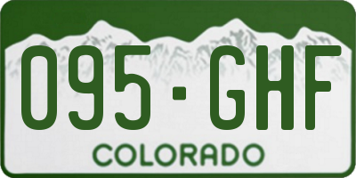 CO license plate 095GHF