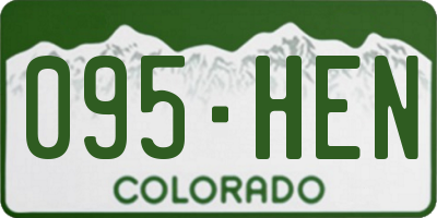 CO license plate 095HEN