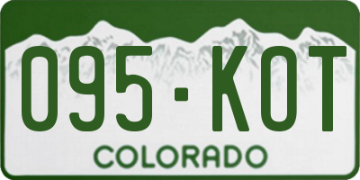 CO license plate 095KOT
