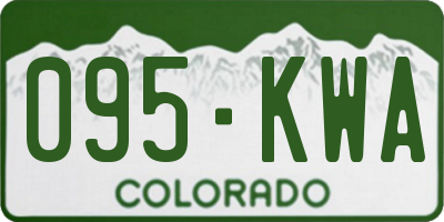 CO license plate 095KWA