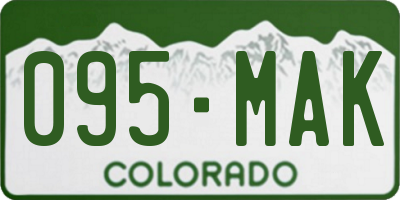 CO license plate 095MAK