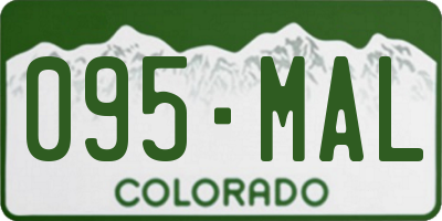 CO license plate 095MAL