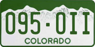 CO license plate 095OII