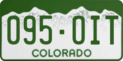 CO license plate 095OIT