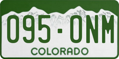 CO license plate 095ONM