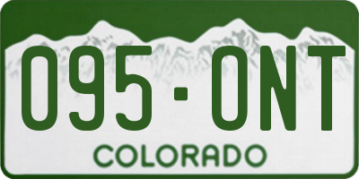 CO license plate 095ONT