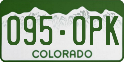 CO license plate 095OPK