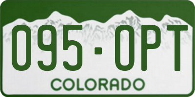 CO license plate 095OPT
