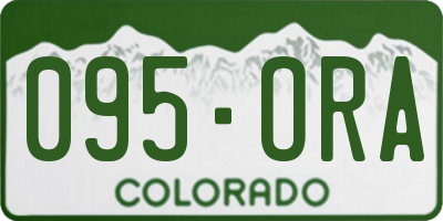 CO license plate 095ORA