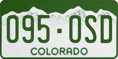 CO license plate 095OSD