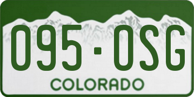 CO license plate 095OSG