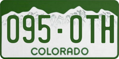 CO license plate 095OTH