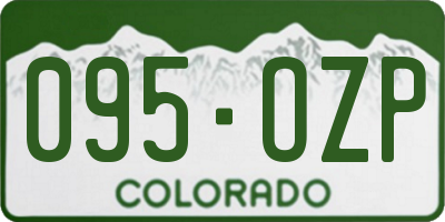 CO license plate 095OZP