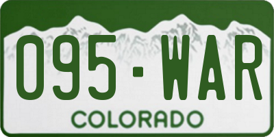 CO license plate 095WAR