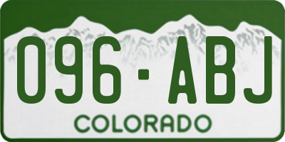 CO license plate 096ABJ