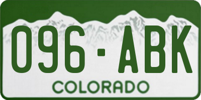 CO license plate 096ABK