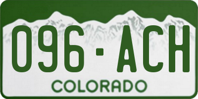 CO license plate 096ACH