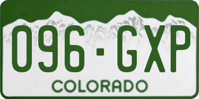 CO license plate 096GXP