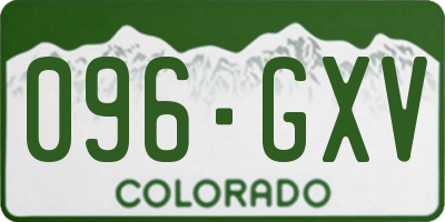 CO license plate 096GXV