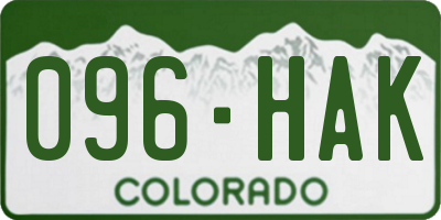 CO license plate 096HAK