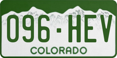 CO license plate 096HEV