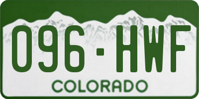 CO license plate 096HWF