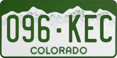 CO license plate 096KEC