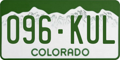 CO license plate 096KUL