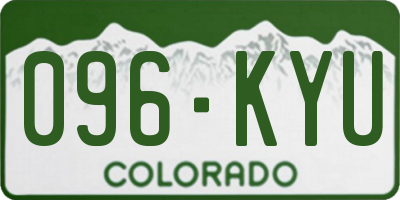 CO license plate 096KYU