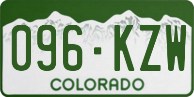 CO license plate 096KZW