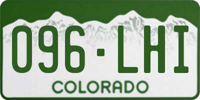 CO license plate 096LHI