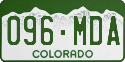 CO license plate 096MDA