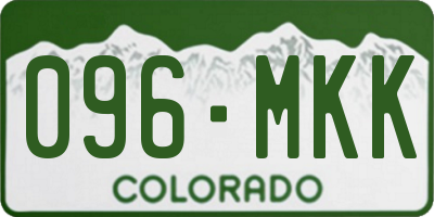 CO license plate 096MKK