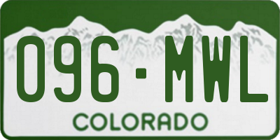 CO license plate 096MWL